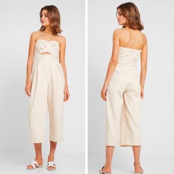 Topshop Twist Bandeau Jumpsuit in Natural Size 10 - Picture 4 of 6